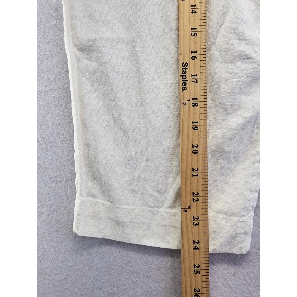 A New Day Cream Linen Blend Pleated Tapered Ankle Pants Size 17